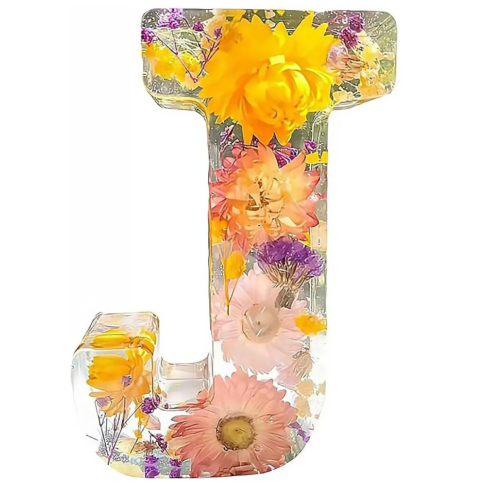 Personalised Floral LED Letter Light, Real Dried Flowers