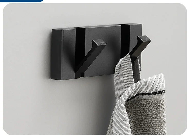 SleekMount – Folding Aluminium Robe & Towel Hooks