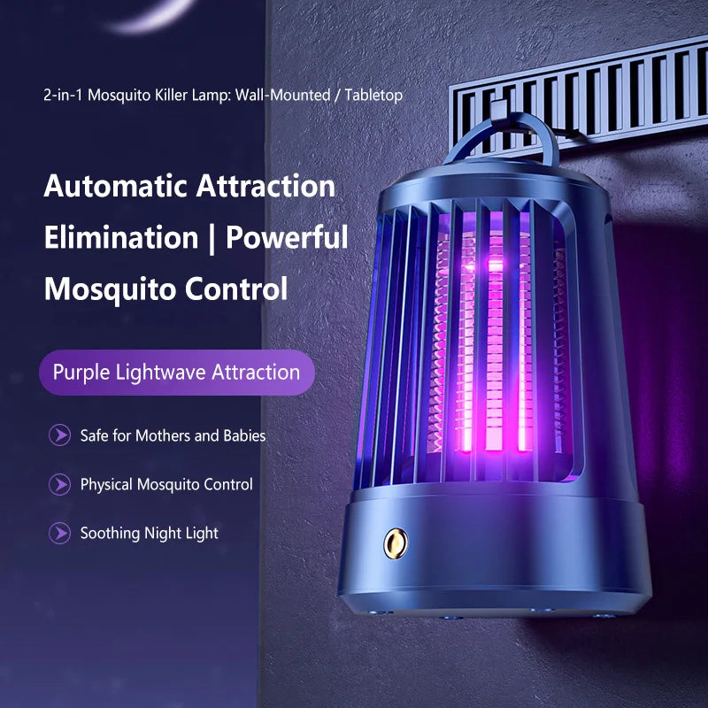 Electric Mosquito Killer Lamp – USB Rechargeable Bug Zapper for Home & Camping