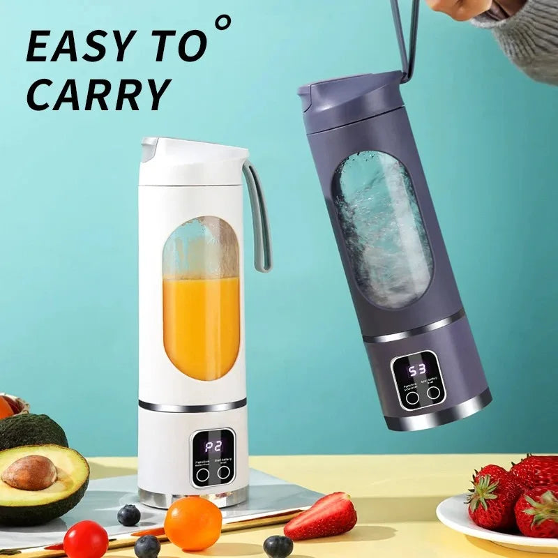 Portable Blender – 450ml Rechargeable Juicer Cup with Digital Display
