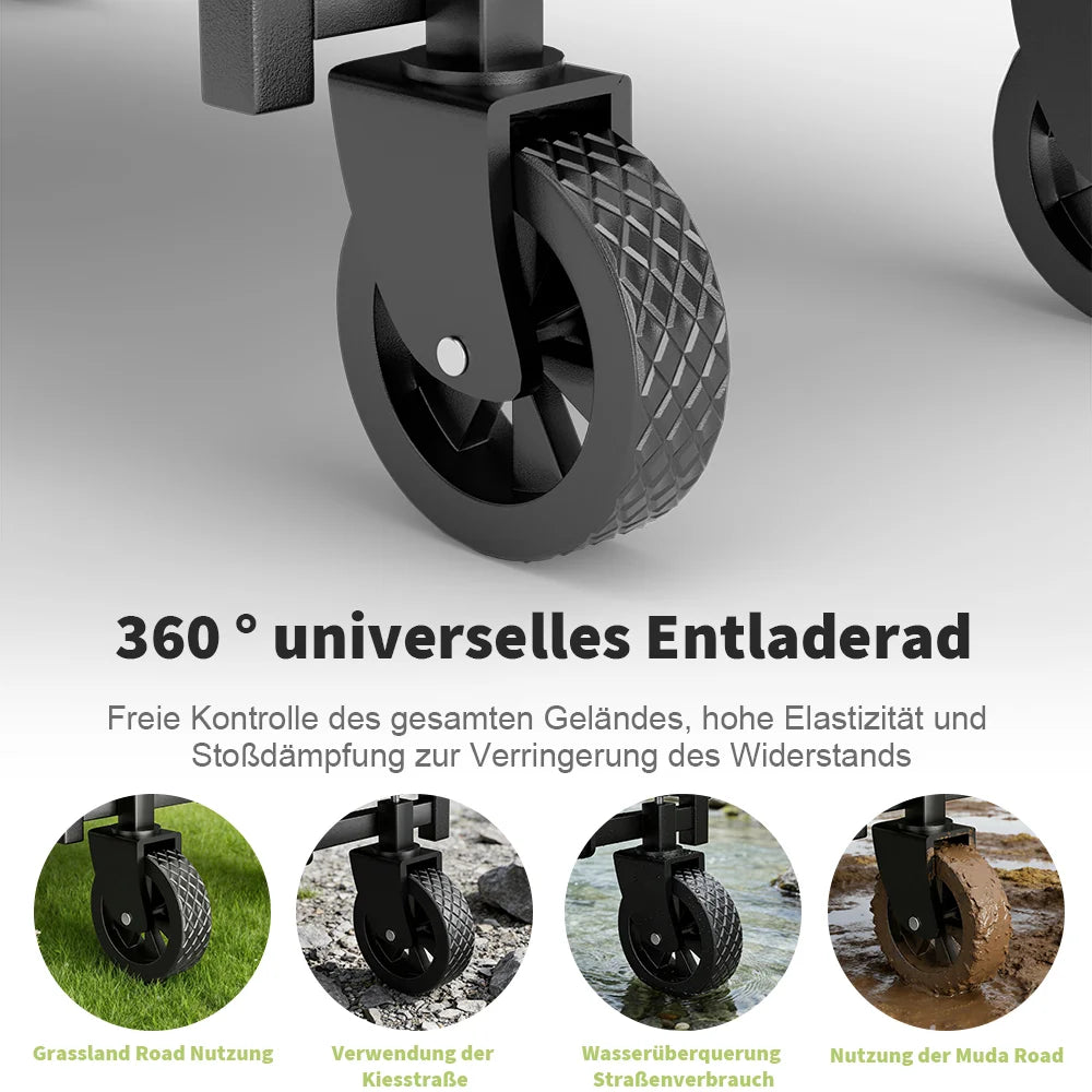 Foldable Camping Wagon Cart – All-Terrain Wheels, 100kg Utility Garden Trolley