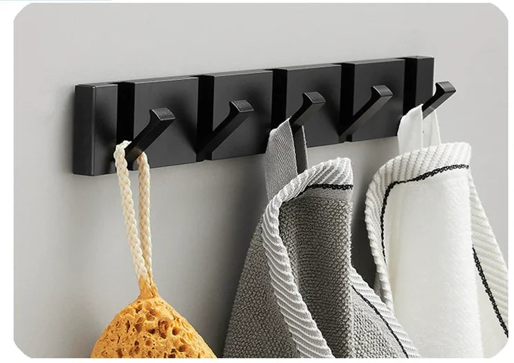 SleekMount – Folding Aluminium Robe & Towel Hooks