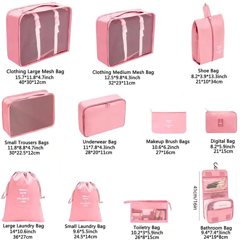 Travel Packing Cubes Set – Foldable Oxford Luggage Organisers for Suitcases