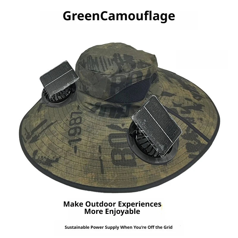Solar-Powered Fan Sun Hat – Built-In Fans, UV Protection for Fishing & Outdoors