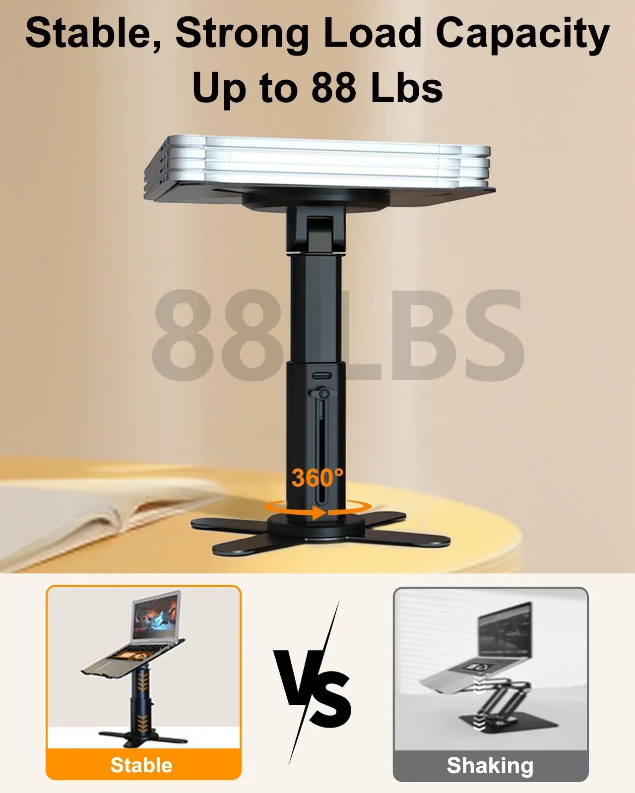 Adjustable Metal Laptop Riser Stand – Foldable Aluminium & Steel Desk Holder