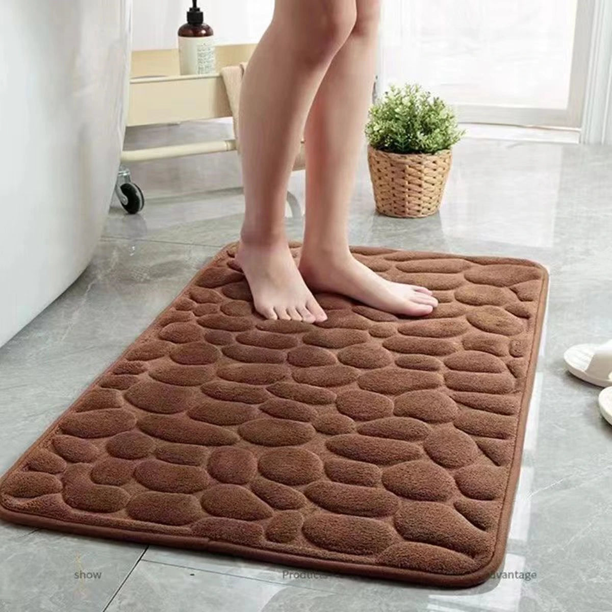 PebbleDry – Quick-Dry Embossed Bath Mat with Non-Slip Grip