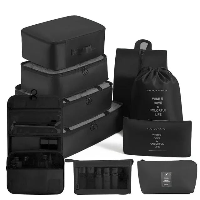 Travel Packing Cubes Set – Foldable Oxford Luggage Organisers for Suitcases