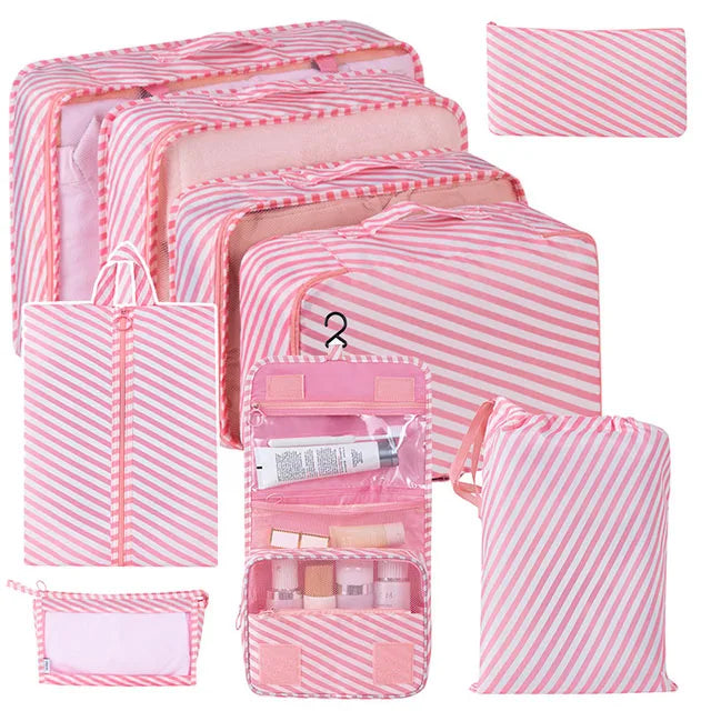 Travel Packing Cubes Set – Foldable Oxford Luggage Organisers for Suitcases