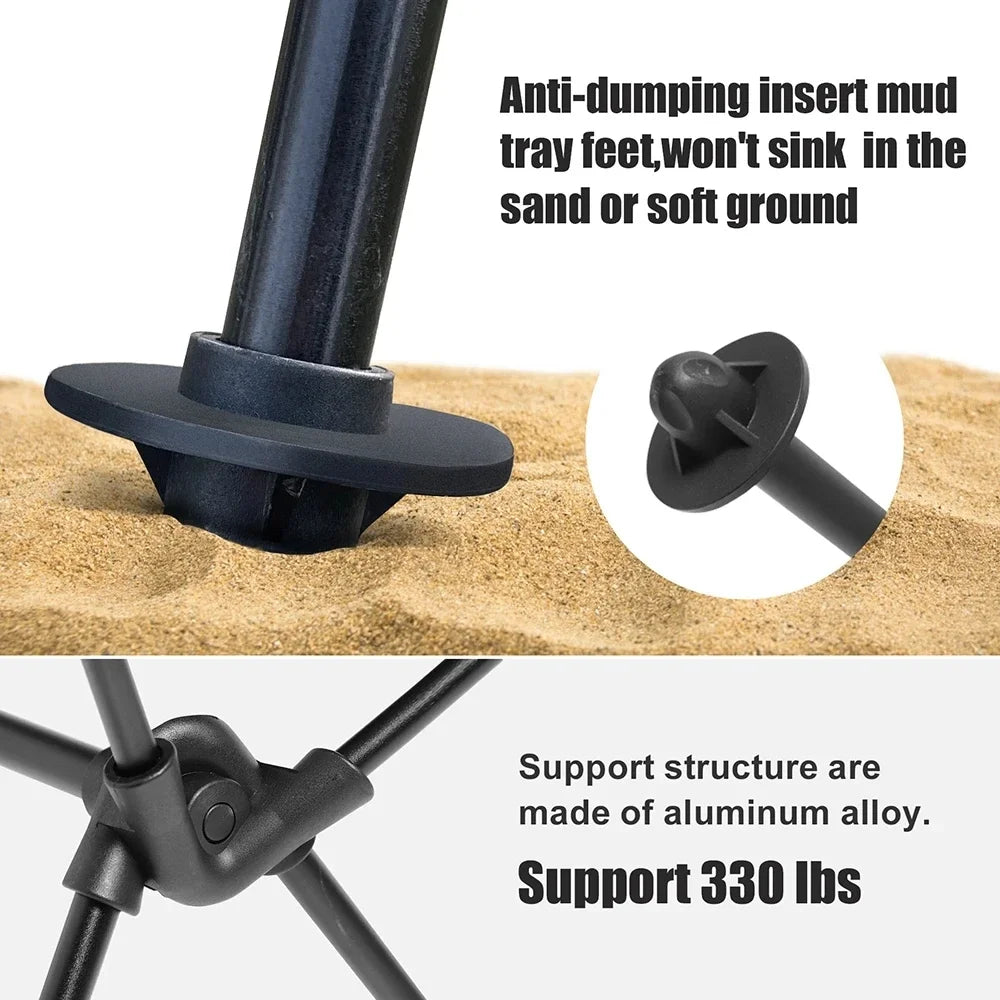 Folding Camping Chair with Headrest – Lightweight Aluminium, Packs Away