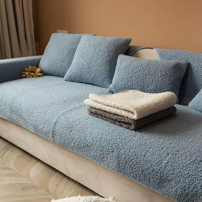 Lamb-Wool Sofa Cushion Cover