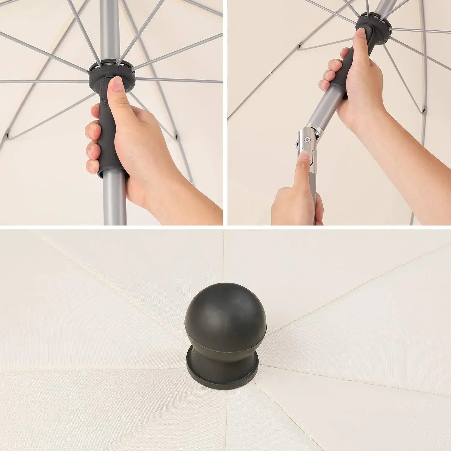 Garden Parasol 200cm – Tilting UV-Protective Round Patio Umbrella