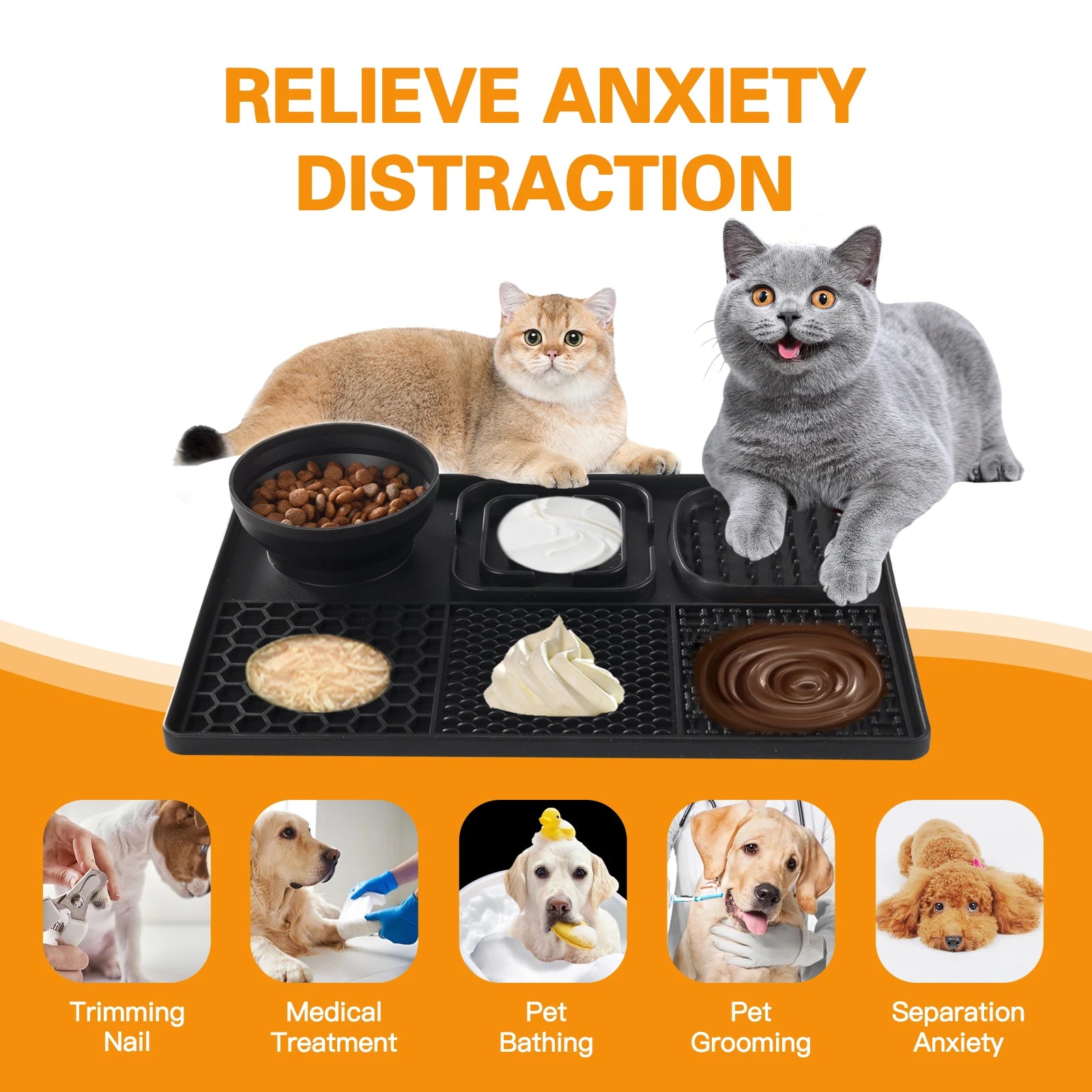 Dog Slow Feeder Licking Mat – 3-in-1 Silicone Pad with Suction Base, BPA-Free