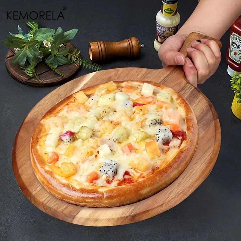 Acacia Wood Cutting & Serving Board – Handled Chopping Board for Meat, Bread & Cheese