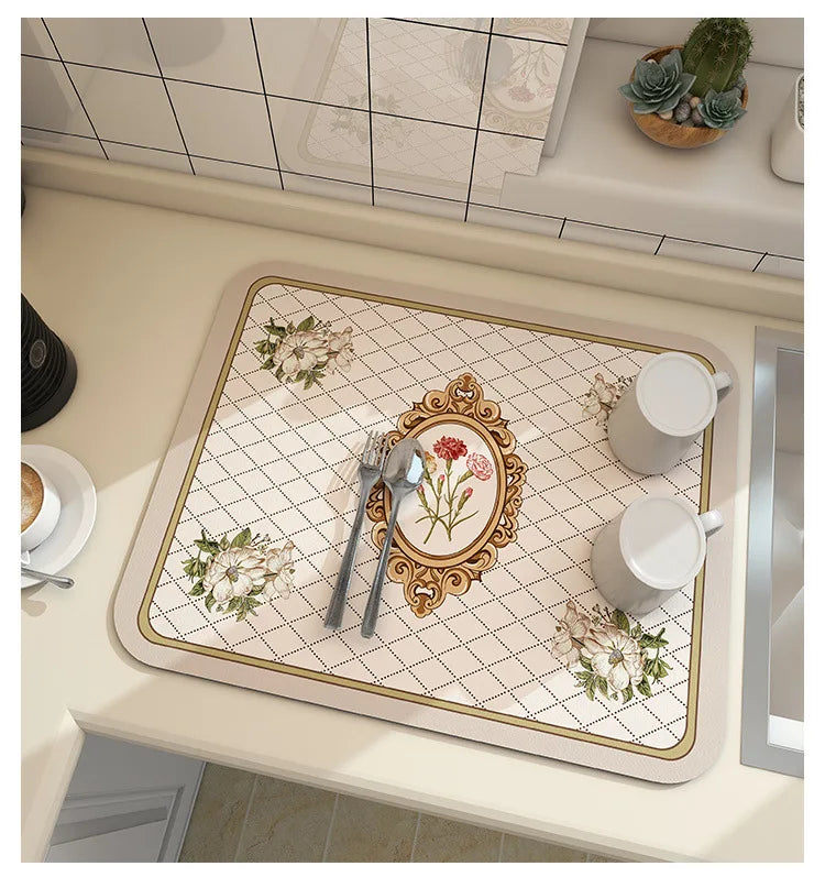 EarthDri – Quick-Dry Diatomite Draining Mat for Kitchen & Bar