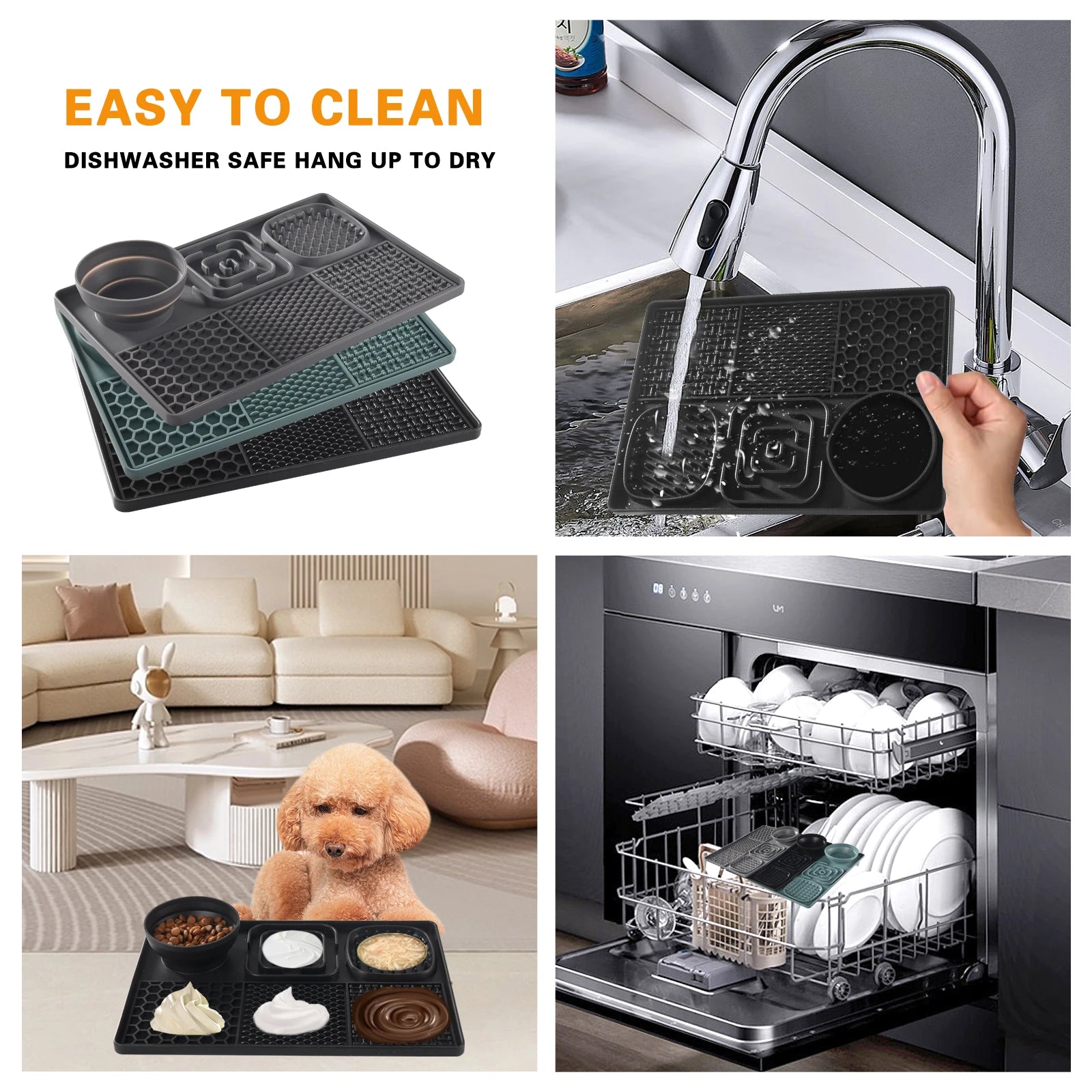 Dog Slow Feeder Licking Mat – 3-in-1 Silicone Pad with Suction Base, BPA-Free
