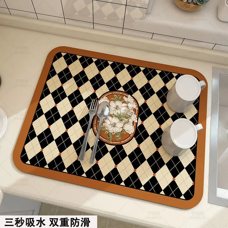 EarthDri – Quick-Dry Diatomite Draining Mat for Kitchen & Bar