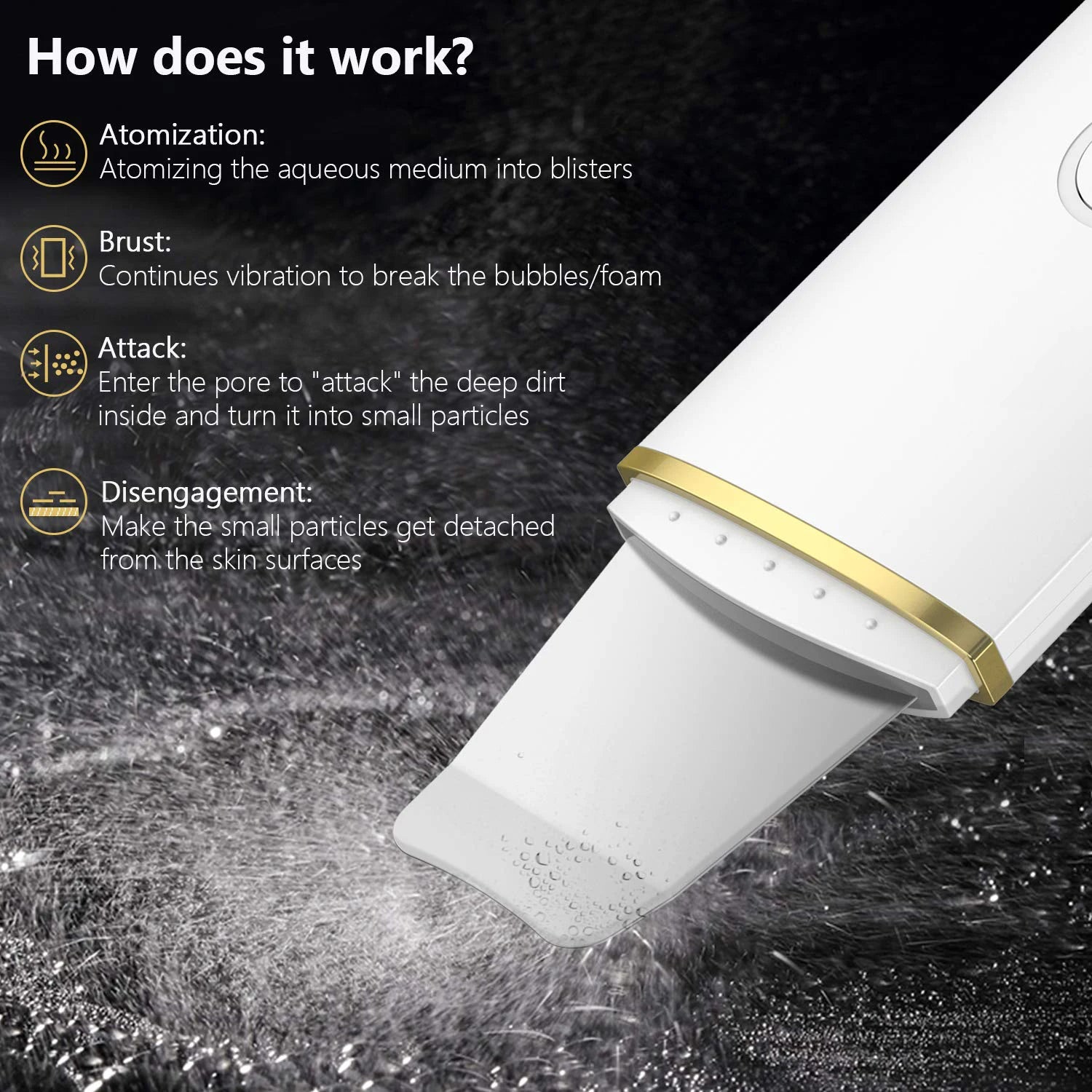 Facial Skin Scrubber – Rechargeable Spatula with 4 Cleansing Modes