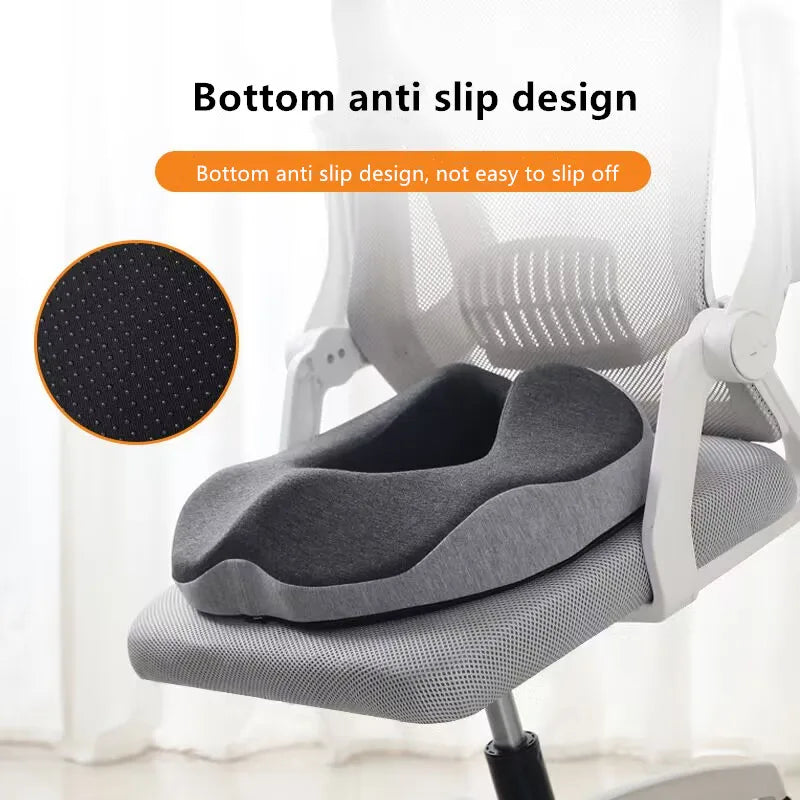 Memory Foam Seat Cushion – Coccyx Support Pad for Office Chairs & Cars