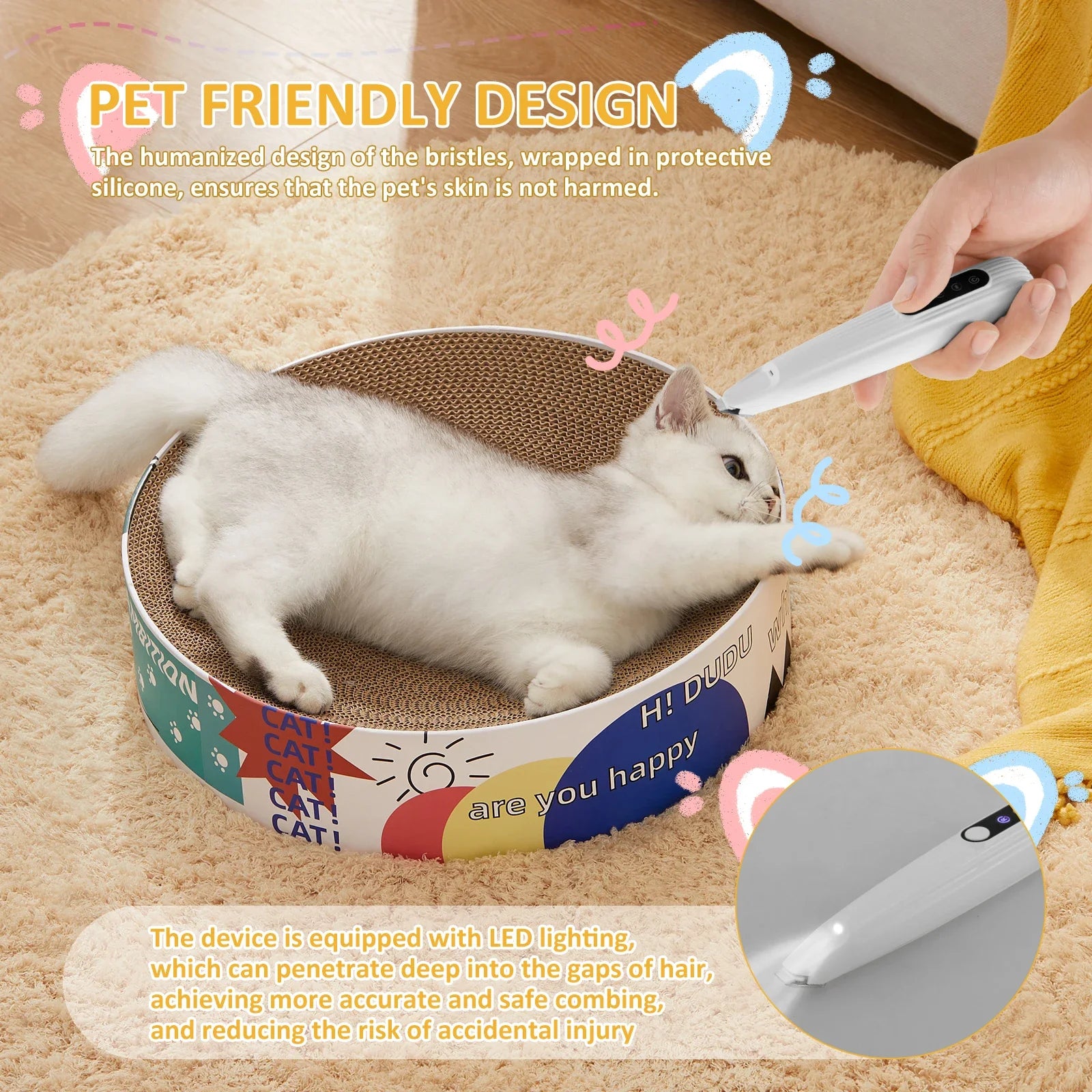 Dog Paw Trimmer – Quiet Cordless Grooming Clipper with LED Light