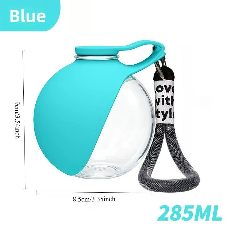 Dog Water Bottle with Collapsible Bowl – 285ml Leak-Proof Travel Cup