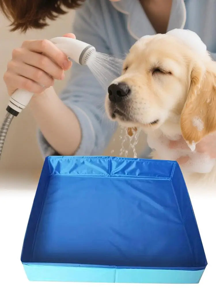 Foldable Dog Pool – Non-Inflatable PVC Pet Bath & Paddling Pool for Dogs & Cats