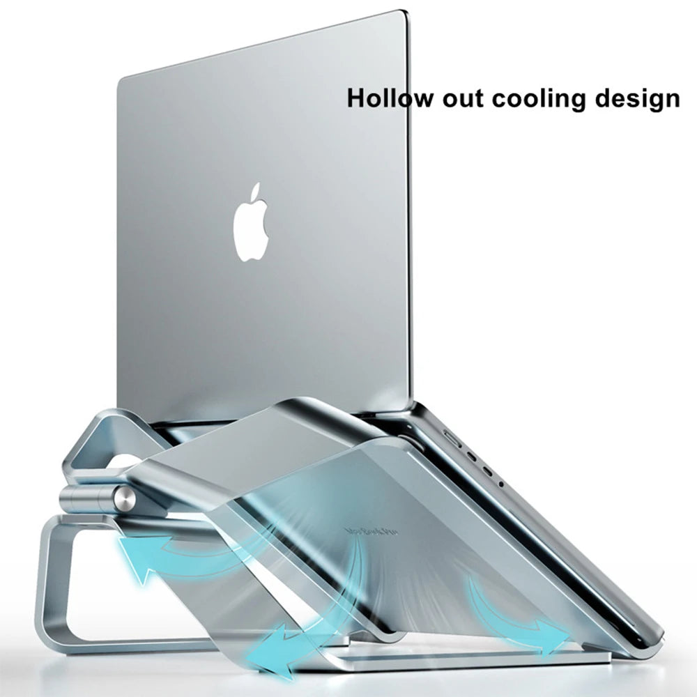 Adjustable Aluminium Laptop Stand – Foldable Cooling Riser for 10–17.3 inch Laptops & Tablets