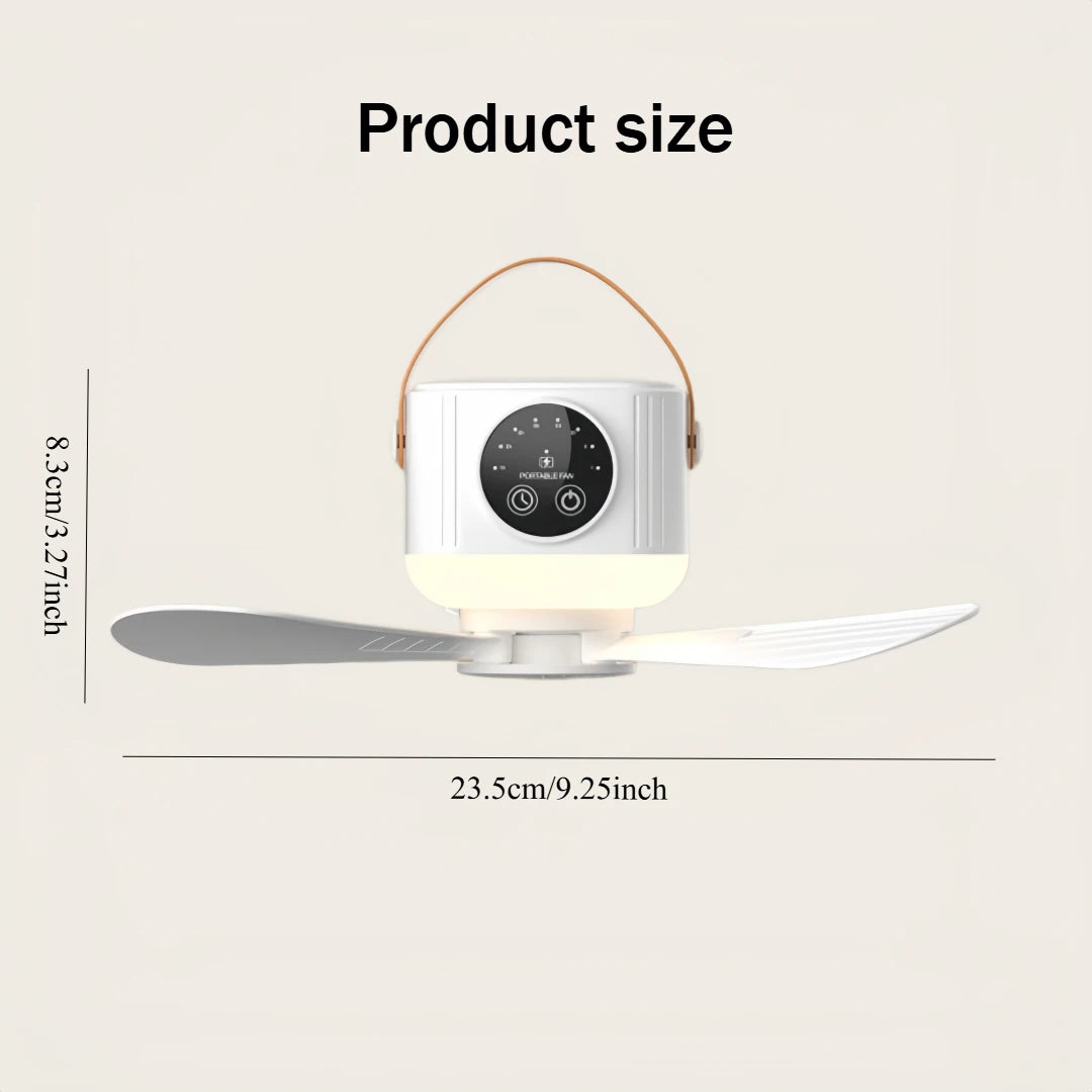 Rechargeable Hanging Fan – Portable Cordless USB Fan for Bed, Dorm & Camping