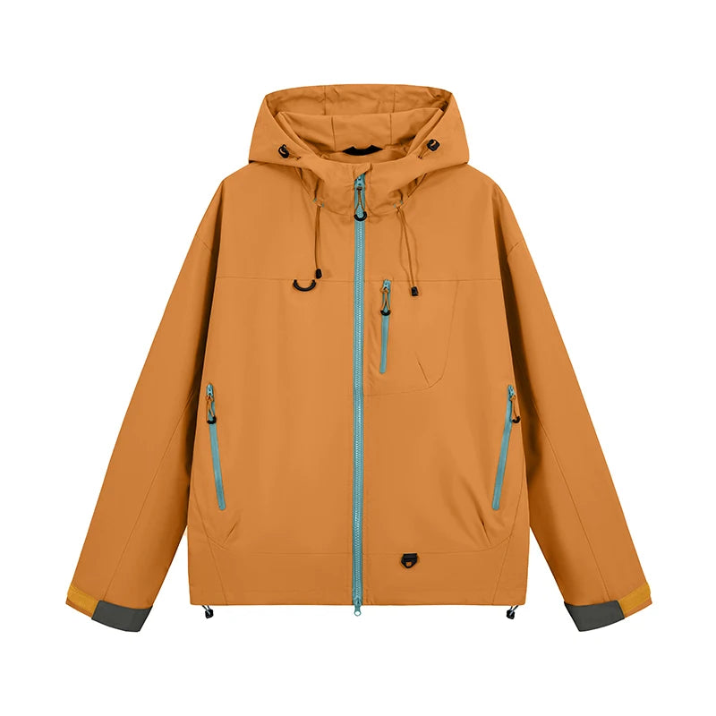Pact Unisex Water-Repellent Hooded Windbreaker in Orange # Colour_Orange