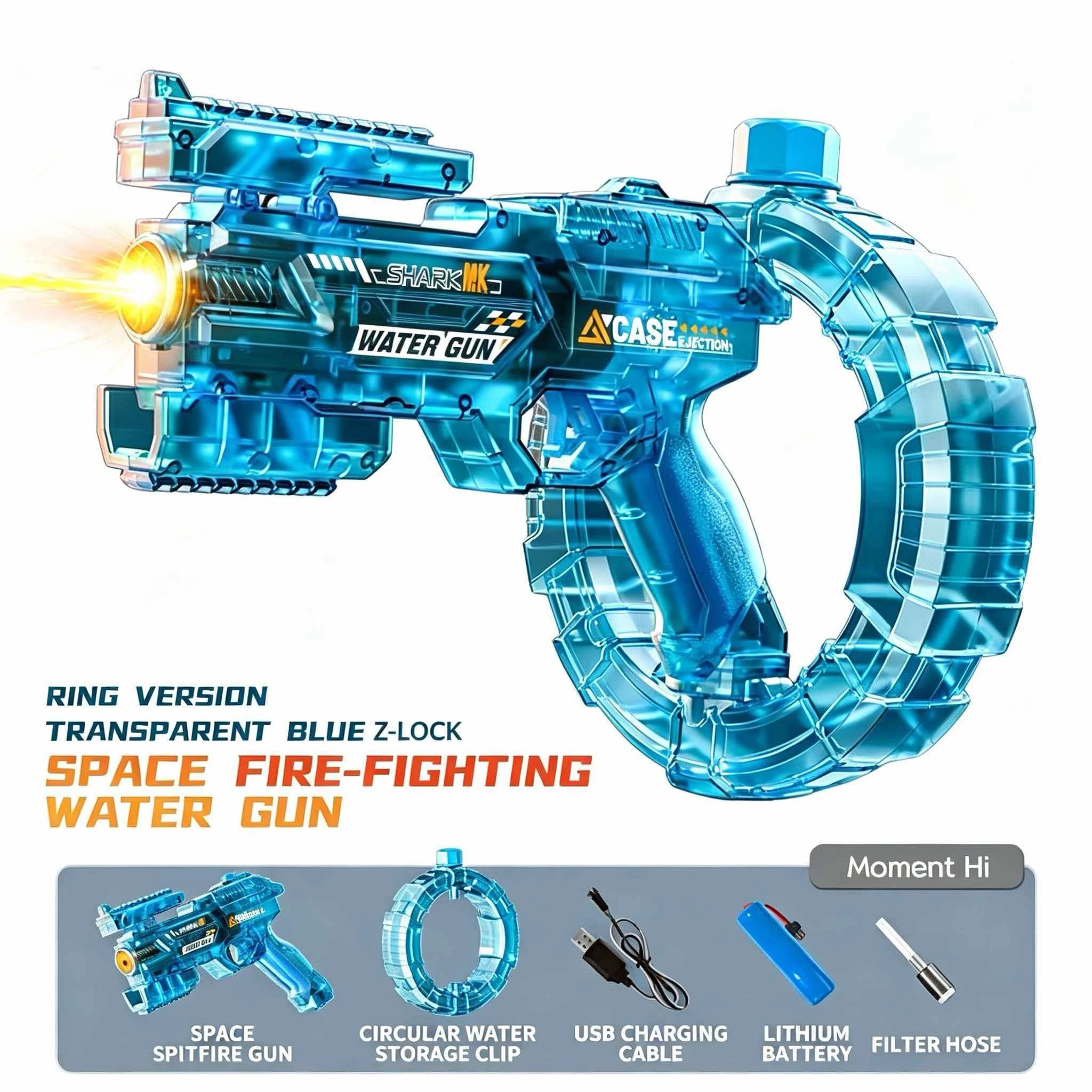 Electric Water Gun Toy – Auto Firing with Recoil, Lights & Sound Effects