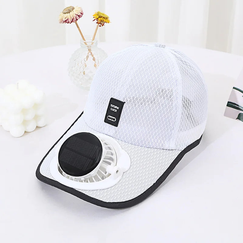 Solar & USB Fan Baseball Cap – Breathable Sun Hat with Built-In Cooling Fan