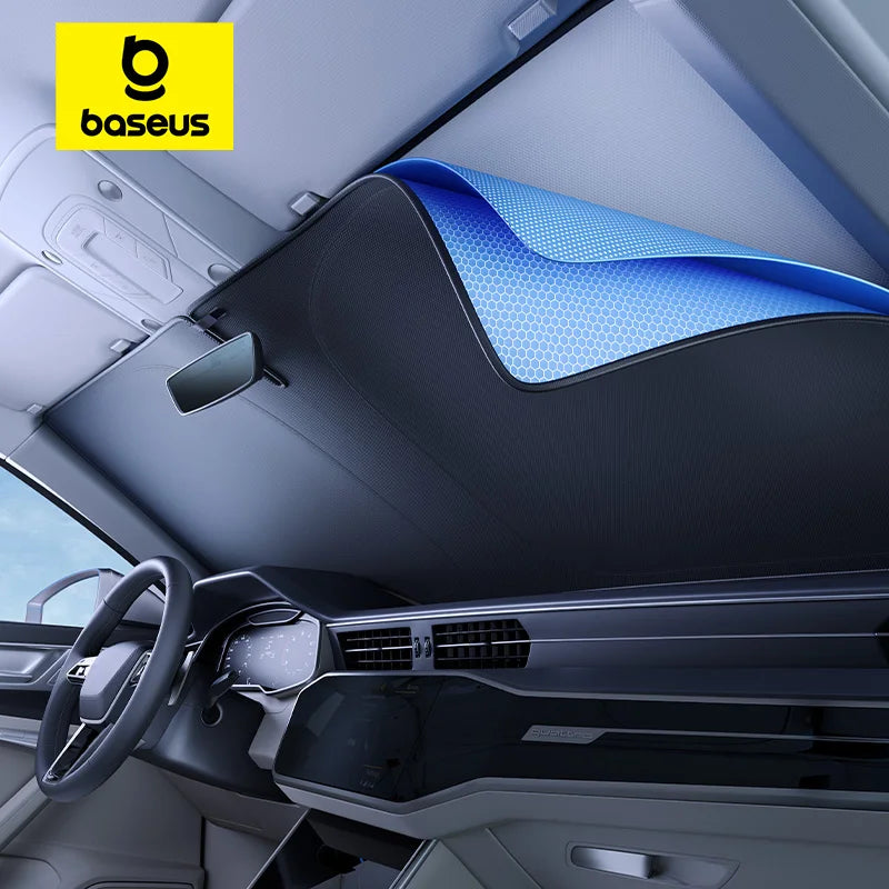 Car Windscreen Sun Shade – Folding UV Sunshade for Front Windscreen, 150×80cm