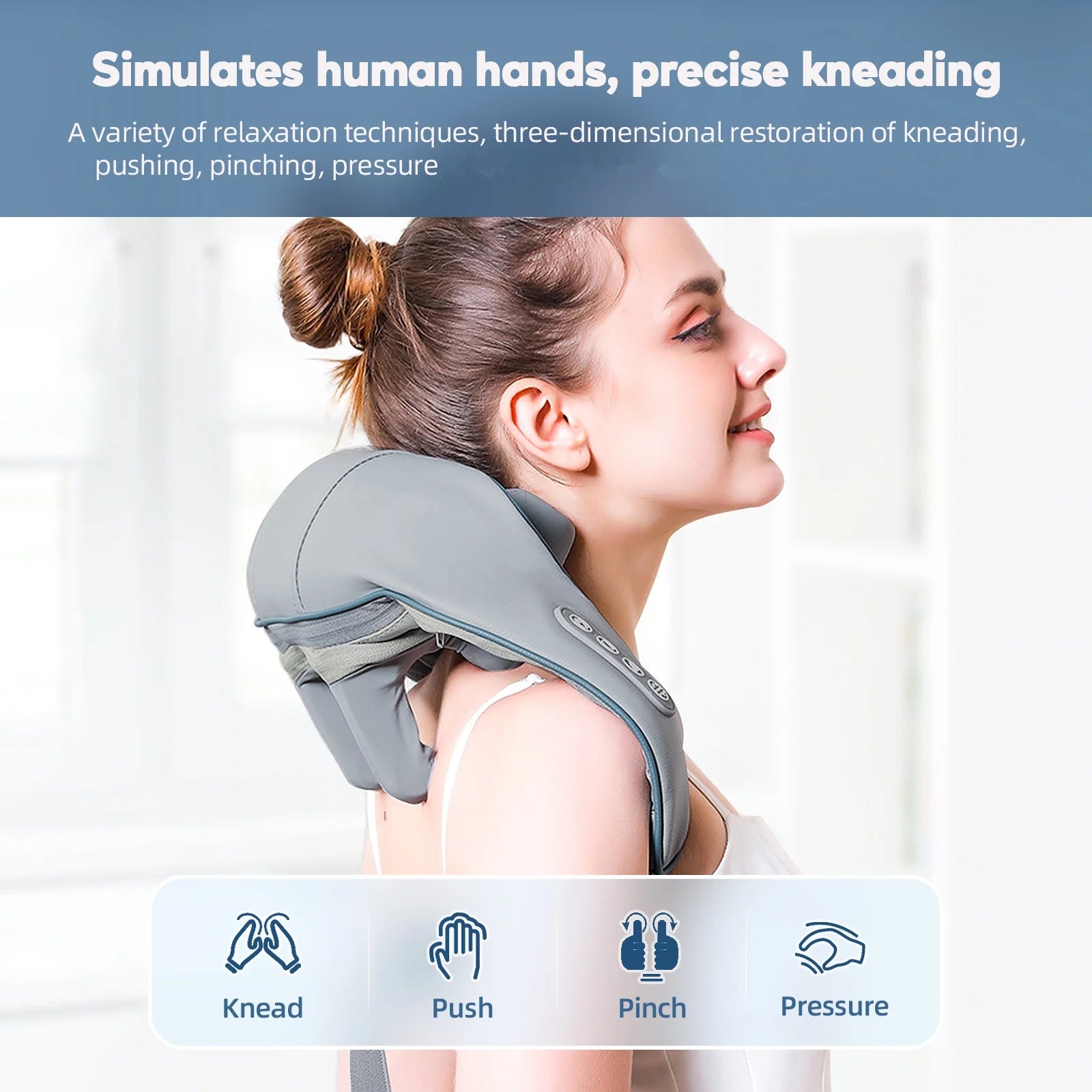 Cordless Neck & Shoulder Massager – Kneading Shawl, Rechargeable & Relaxing