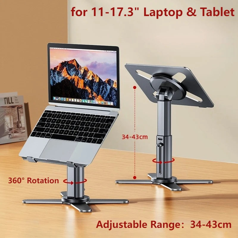 Adjustable Metal Laptop Riser Stand – Foldable Aluminium & Steel Desk Holder