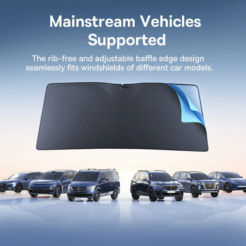 Car Windscreen Sun Shade – Folding UV Sunshade for Front Windscreen, 150×80cm