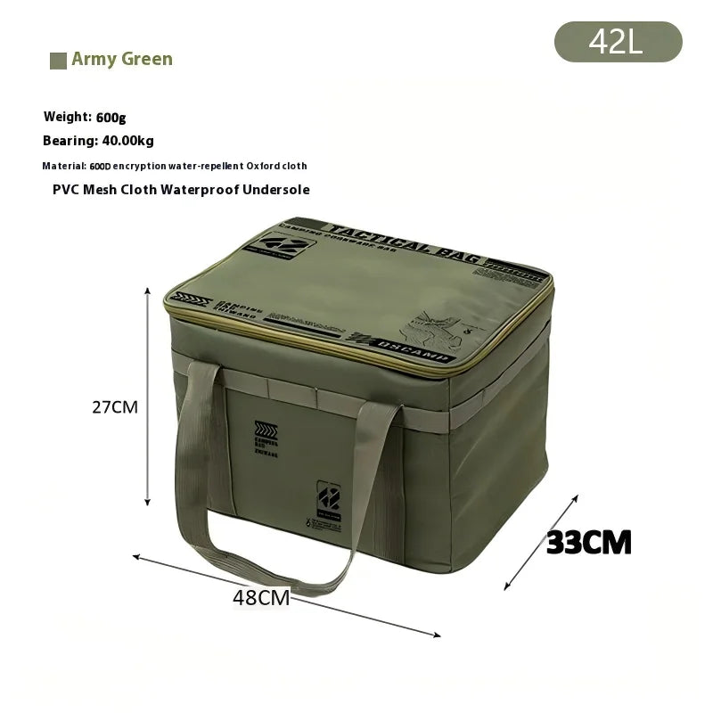 Insulated Camping Cooler Bag – Waterproof Foldable Picnic & Storage Box, 30–56L