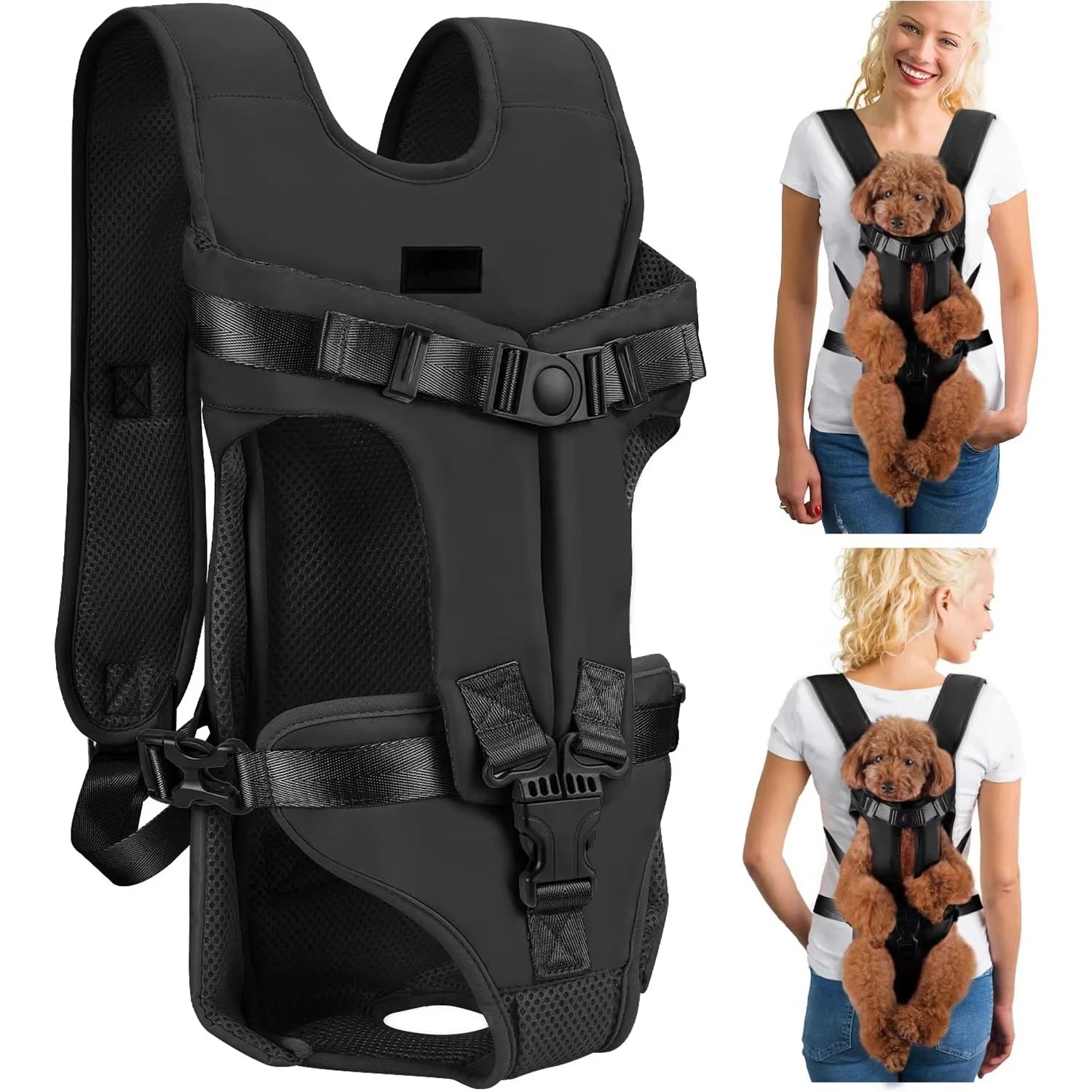 Hands-Free Dog Carrier Backpack – Padded & Breathable, Front or Back Wear