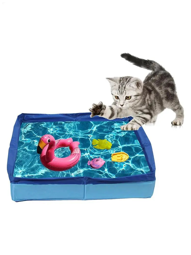 Foldable Dog Pool – Non-Inflatable PVC Pet Bath & Paddling Pool for Dogs & Cats