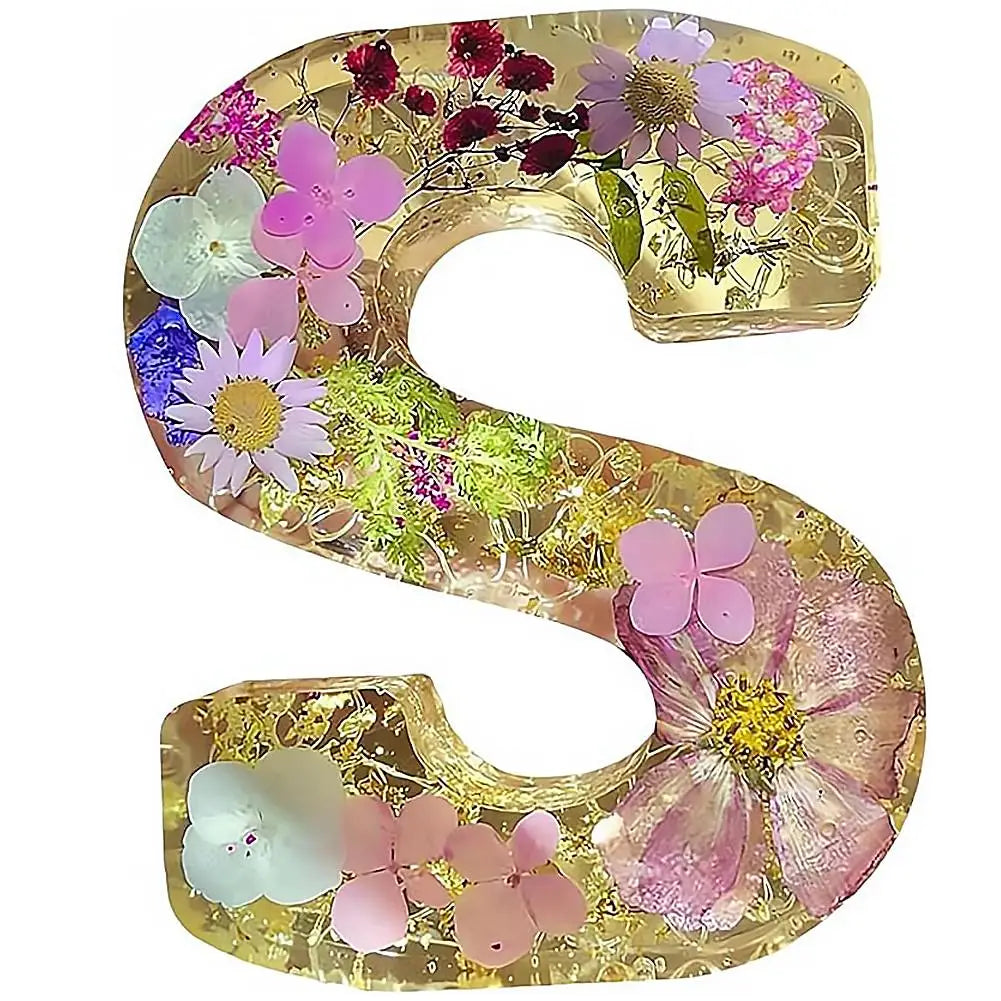 Personalised Floral LED Letter Light, Real Dried Flowers