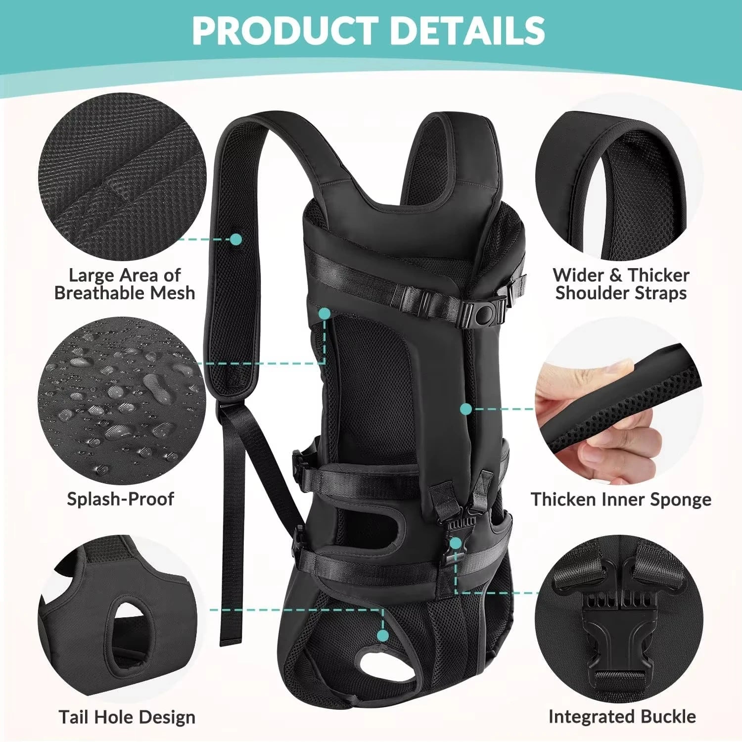 Hands-Free Dog Carrier Backpack – Padded & Breathable, Front or Back Wear