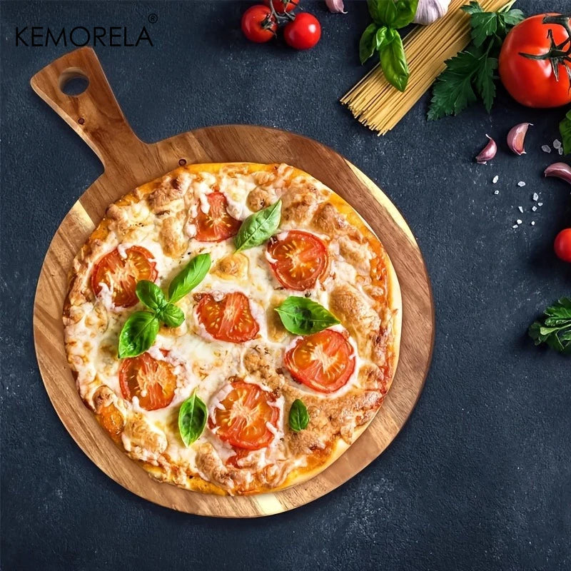 Acacia Wood Cutting & Serving Board – Handled Chopping Board for Meat, Bread & Cheese