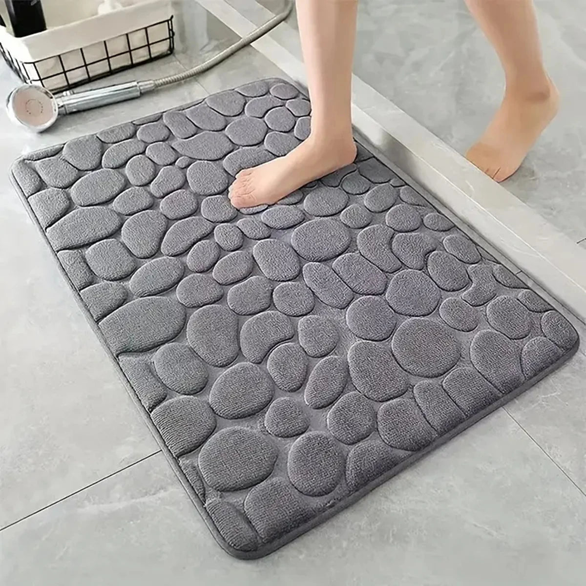 PebbleDry – Quick-Dry Embossed Bath Mat with Non-Slip Grip