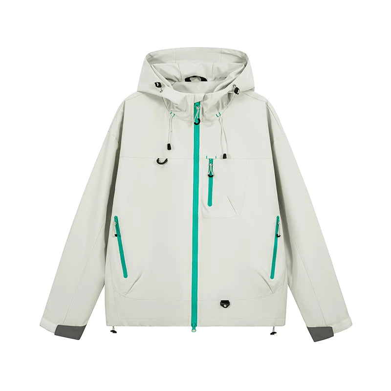 Pact Unisex Water-Repellent Hooded Windbreaker in Grey # Colour_Grey