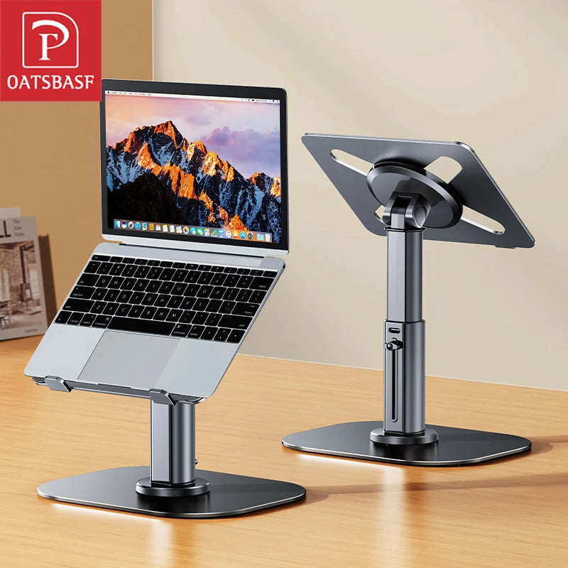 Adjustable Metal Laptop Riser Stand – Foldable Aluminium & Steel Desk Holder