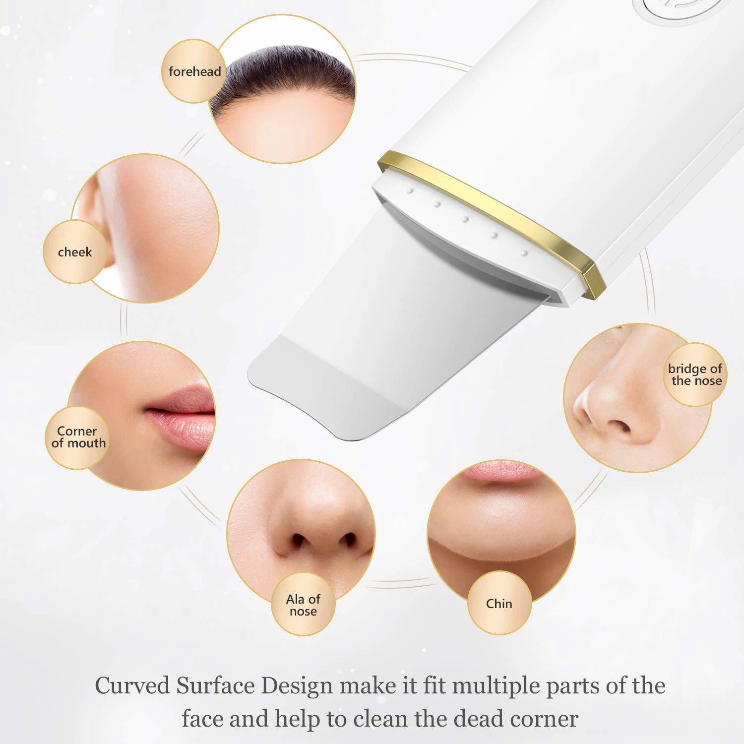 Facial Skin Scrubber – Rechargeable Spatula with 4 Cleansing Modes