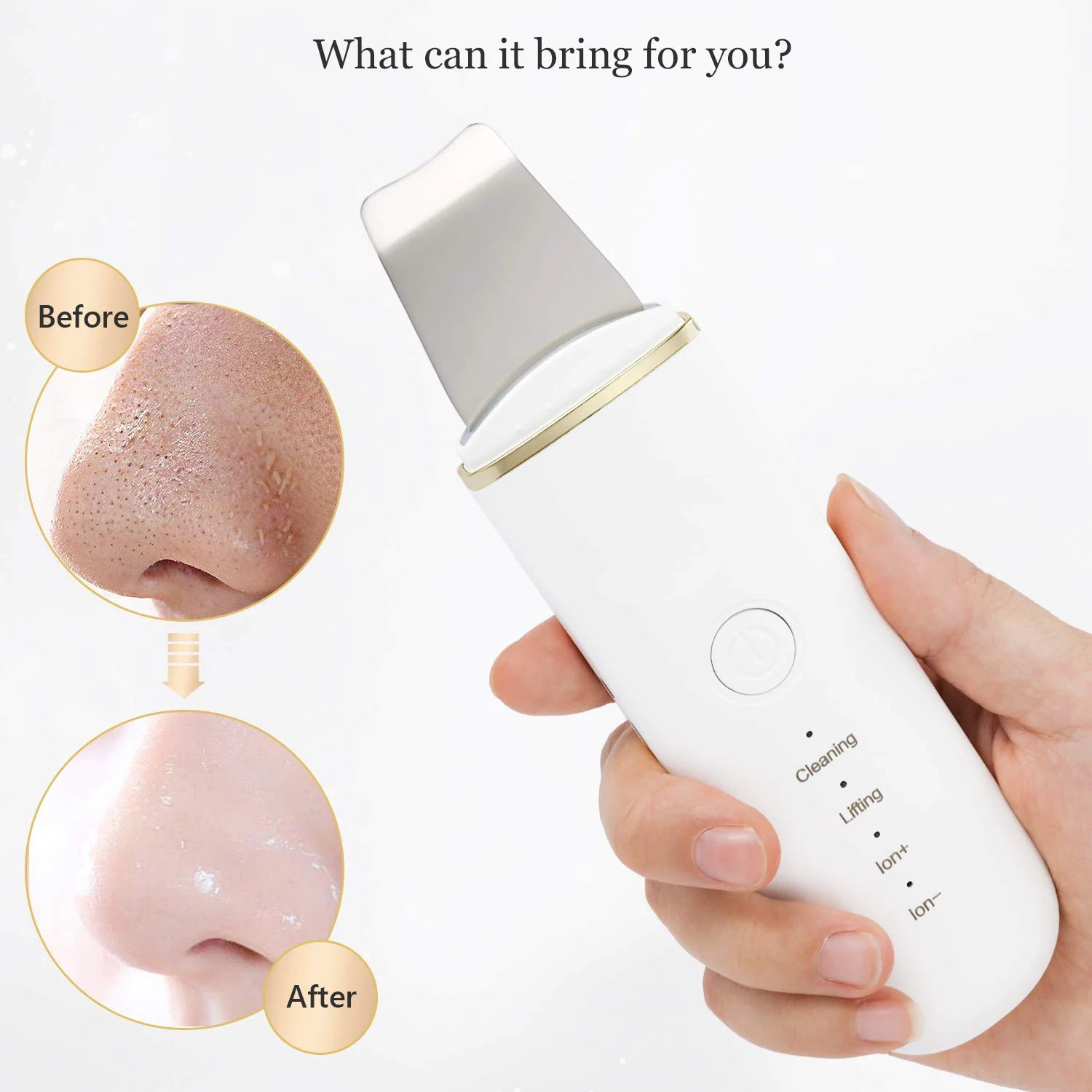 Facial Skin Scrubber – Rechargeable Spatula with 4 Cleansing Modes