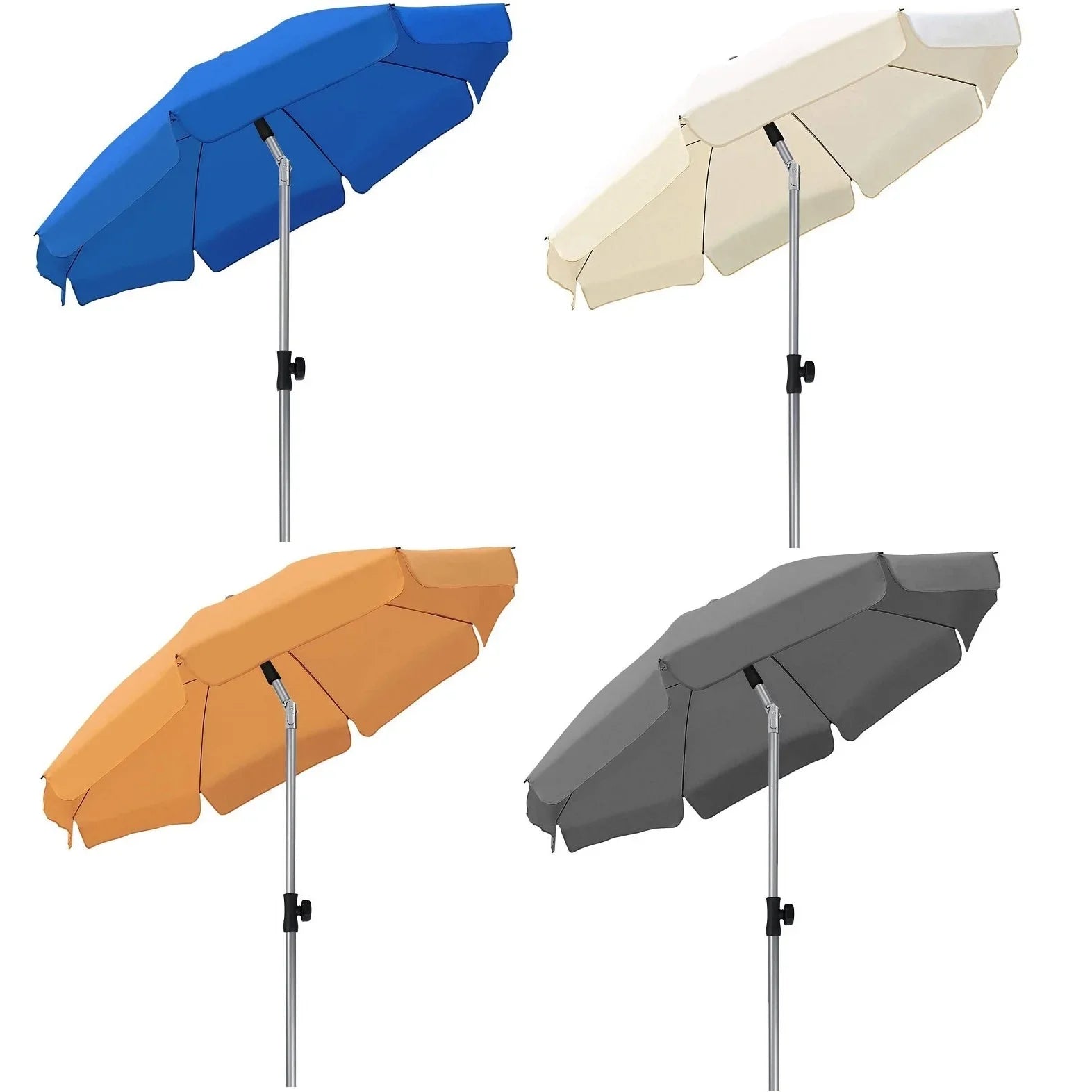 Garden Parasol 200cm – Tilting UV-Protective Round Patio Umbrella