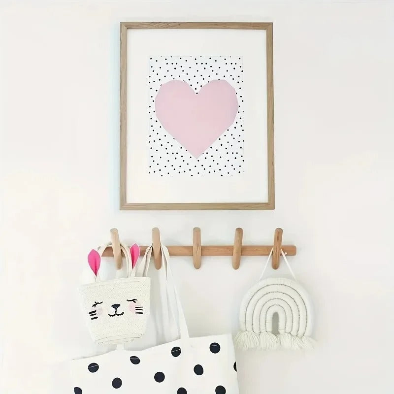 Solid Oak Wall Rack with Minimalist Design & 5 Coat Hooks for Effortless Organization 2 | Qf1780333007290597551