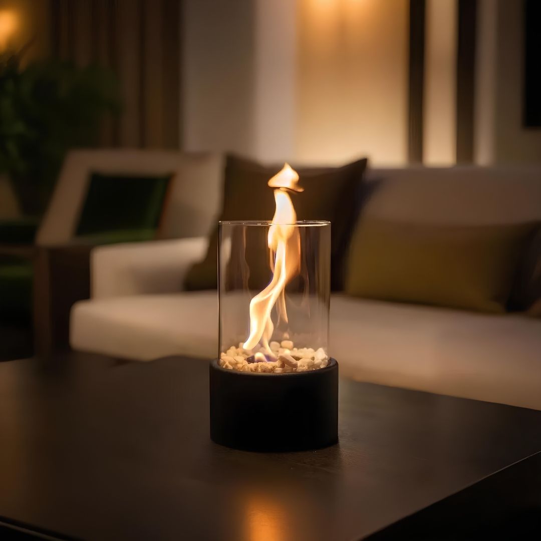 Timeless Elegance | Oil Lamp with Clear Glass Cylinder & Metal Frame | Perfect for Indoor & Outdoor Ambiance 0