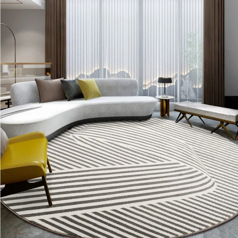 Bedroom Rugs round Minimalist Home Decor Plush Carpet Luxury Nordic Carpets for Living Room Large Area Non-Slip Cloakroom Rug | Lines / 60 cm (23.62 in),Lines / 80 cm (31.5 in),Lines / 100 cm (39.37 in),Lines / 120 cm (47.24 in),Lines / 140 cm (55.12 in),Lines / 160 cm (62.99 in),Lines / 180 cm (70.87 in),Lines / 200 cm (78.74 in),Sunburst / 60 cm (23.62 in),Sunburst / 80 cm (31.5 in),Sunburst / 100 cm (39.37 in),Sunburst / 120 cm (47.24 in),Sunburst / 140 cm (55.12 in)