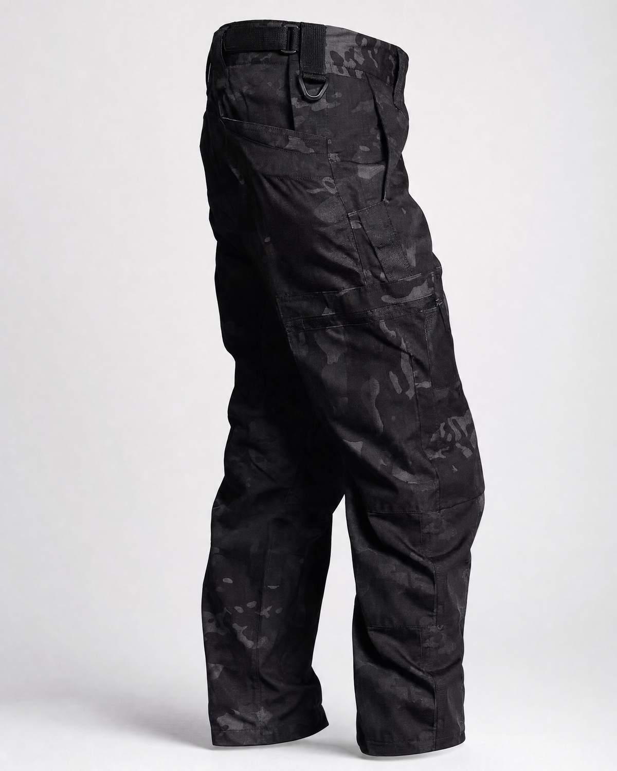 Pact men's water-repellent cargo work trousers — Camo Black # Colour_Camo Black